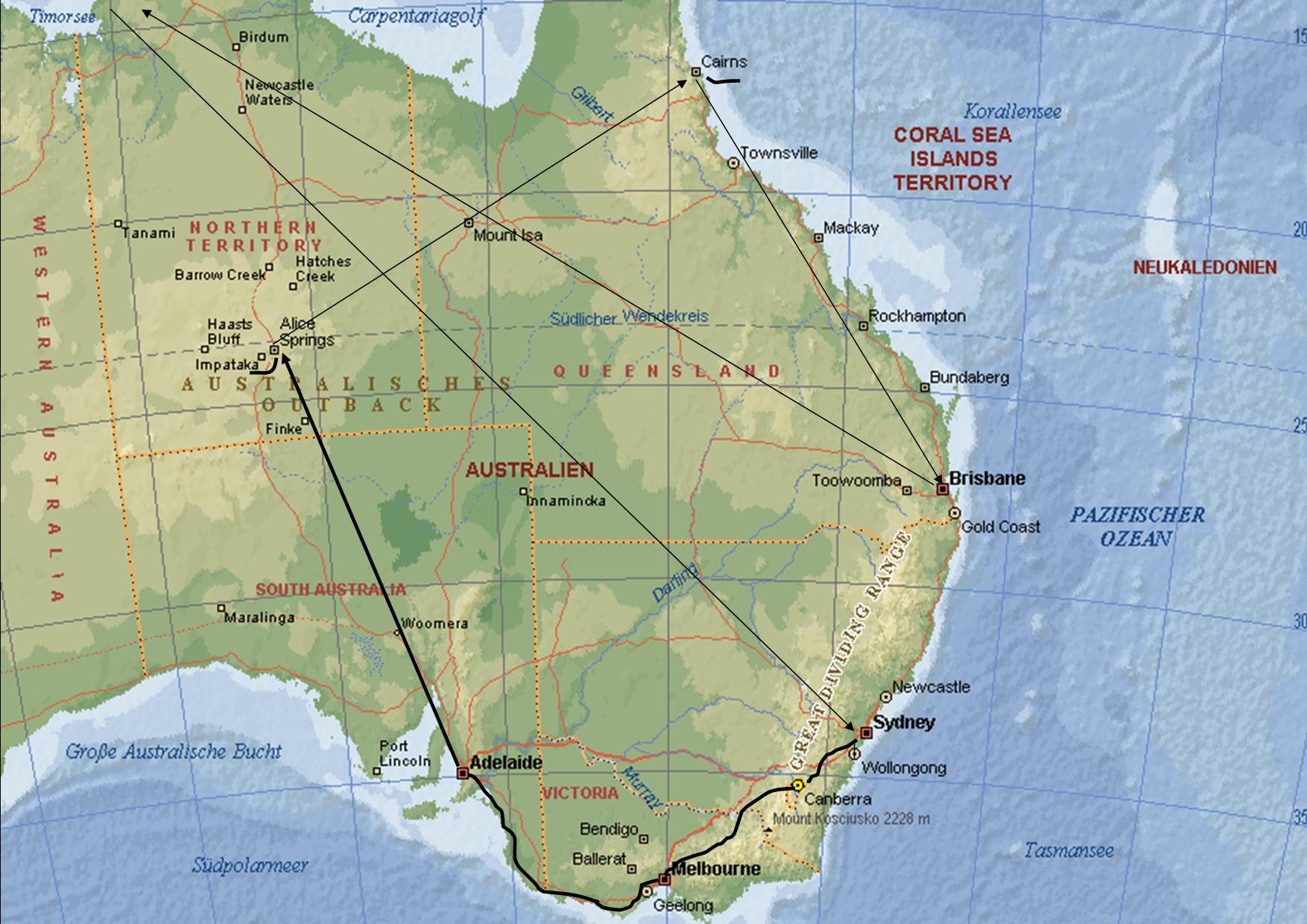 Australien 06 Stationen Meiner Reise